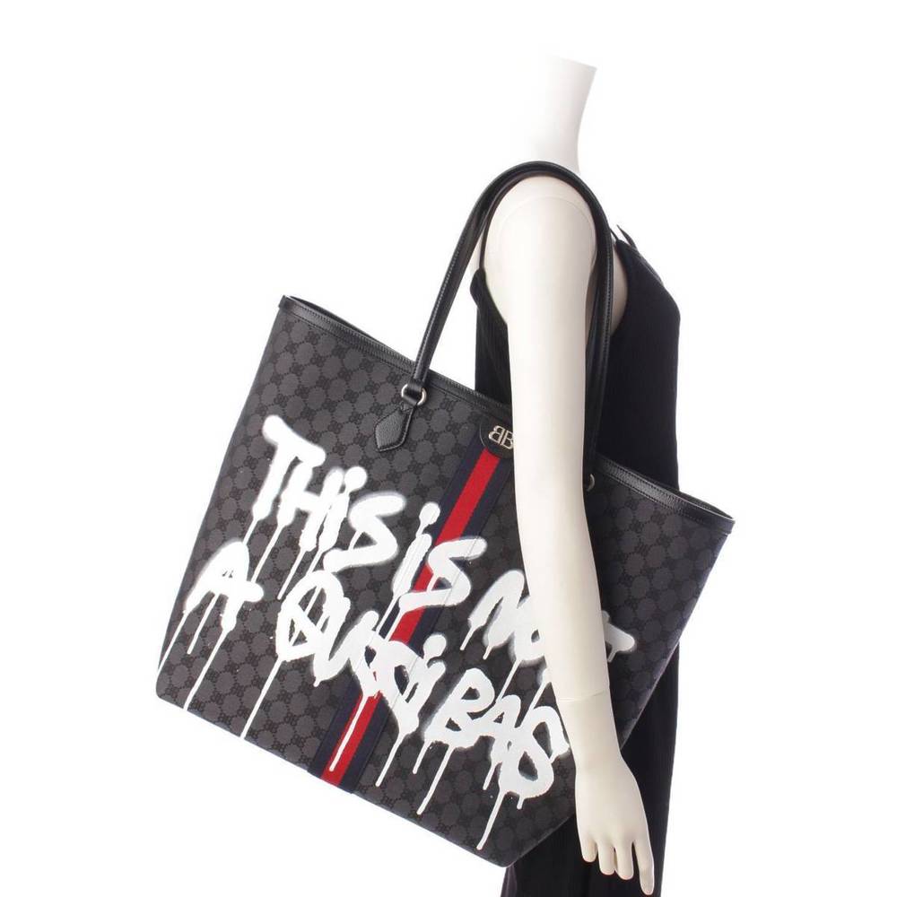 Balenciaga Tote Graffiti Black Bag  Hacker Project Gucci
